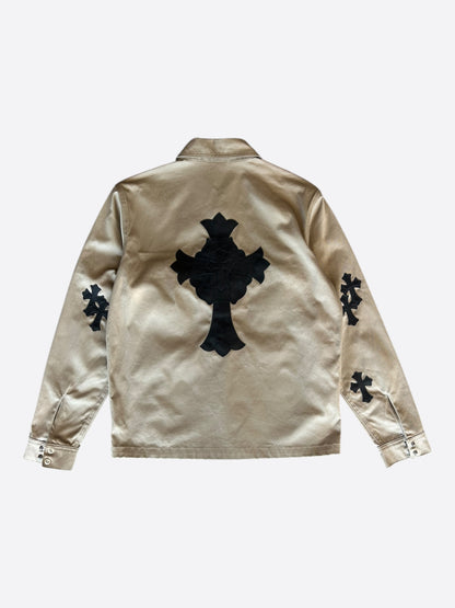 Chrome Hearts Tan & Black Cross Patch Work Dog Jacket
