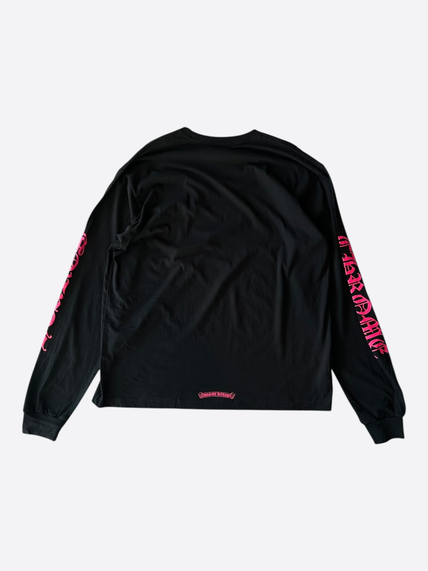 Chrome Hearts Black & Pink Neck Logo Longsleeve T-Shirt