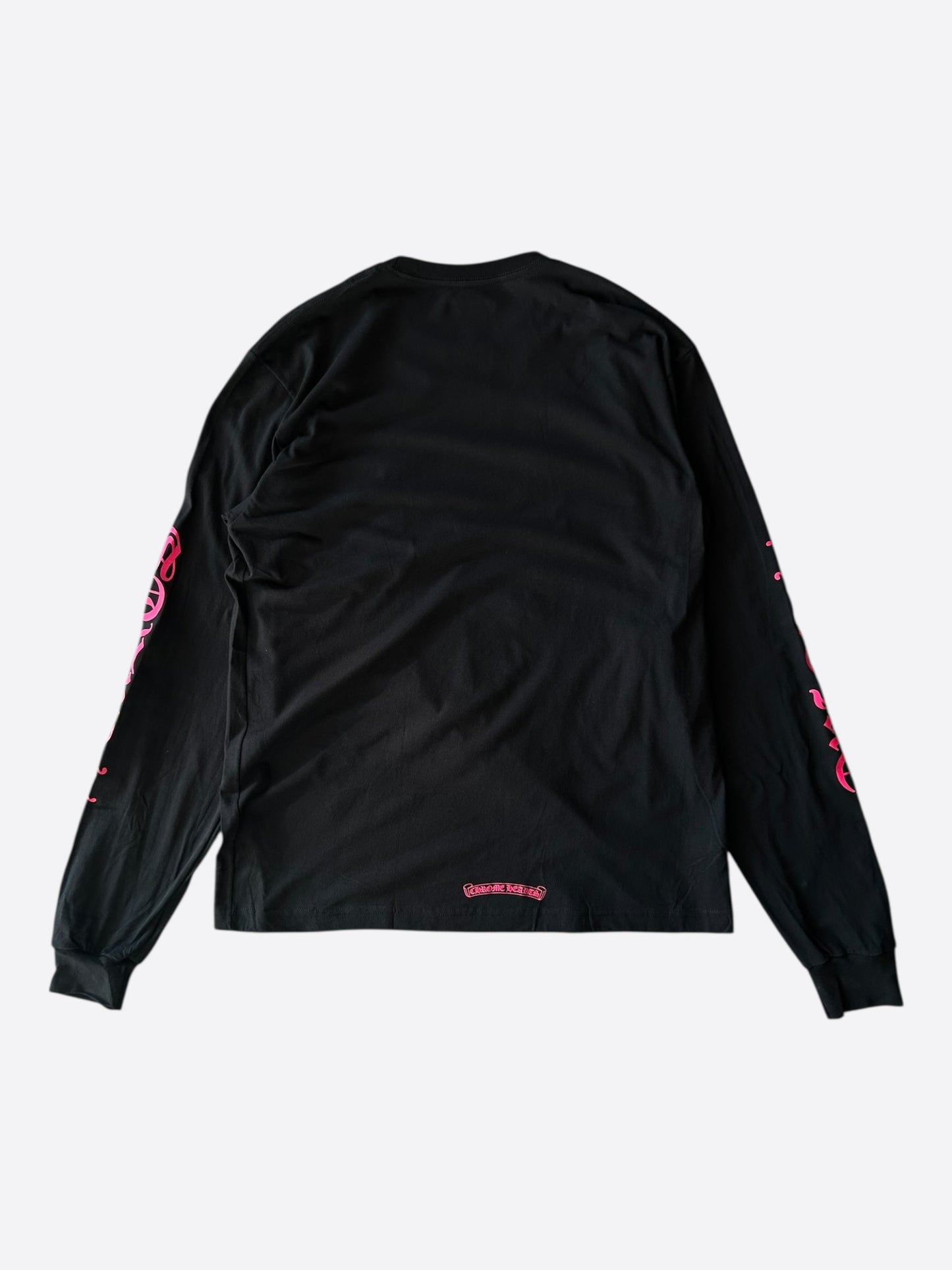 Chrome Hearts Black & Pink Neck Logo Longsleeve T-Shirt