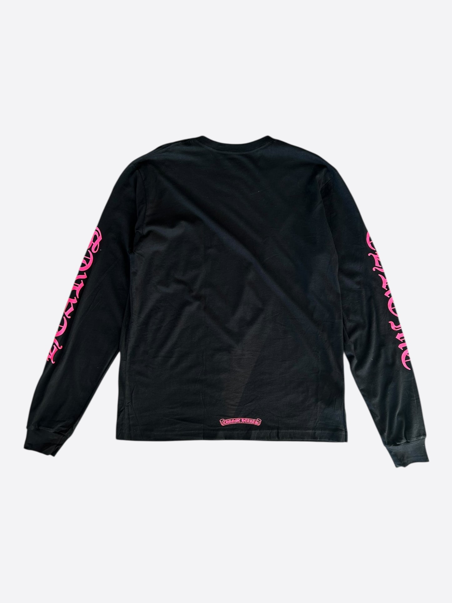 Chrome Hearts Black & Pink Neck Logo Longsleeve T-Shirt