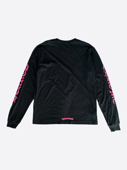 Chrome Hearts Black & Pink Neck Logo Longsleeve T-Shirt