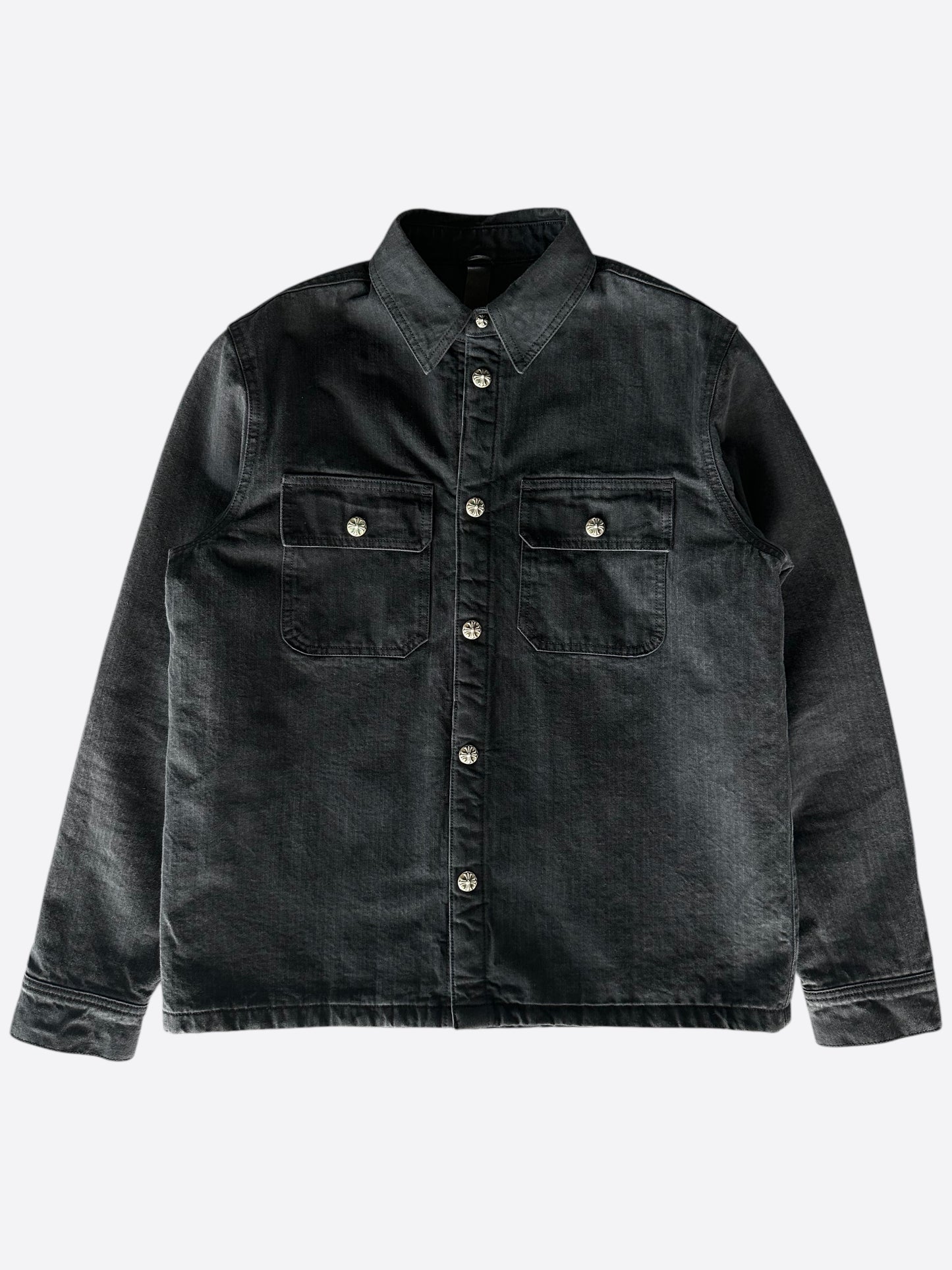 Chrome Hearts Black Herringbone Quilted Jacket