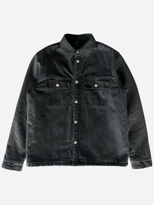 Chrome Hearts Black Herringbone Quilted Jacket