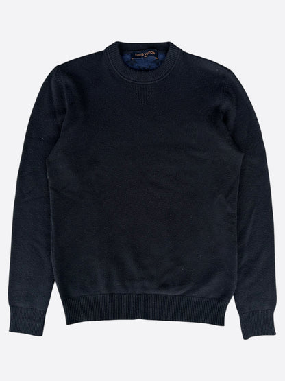 Louis Vuitton Black & Blue Half Monogram Cashmere Sweater