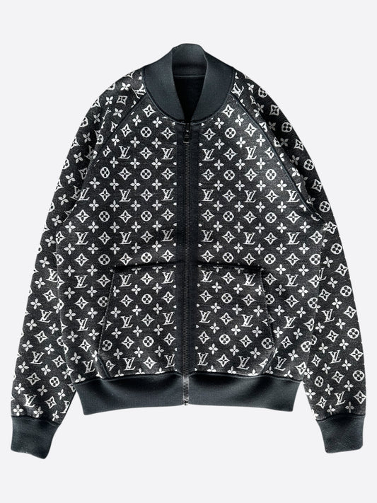 Louis Vuitton Black & White Monogram Reversible Bomber Jacket