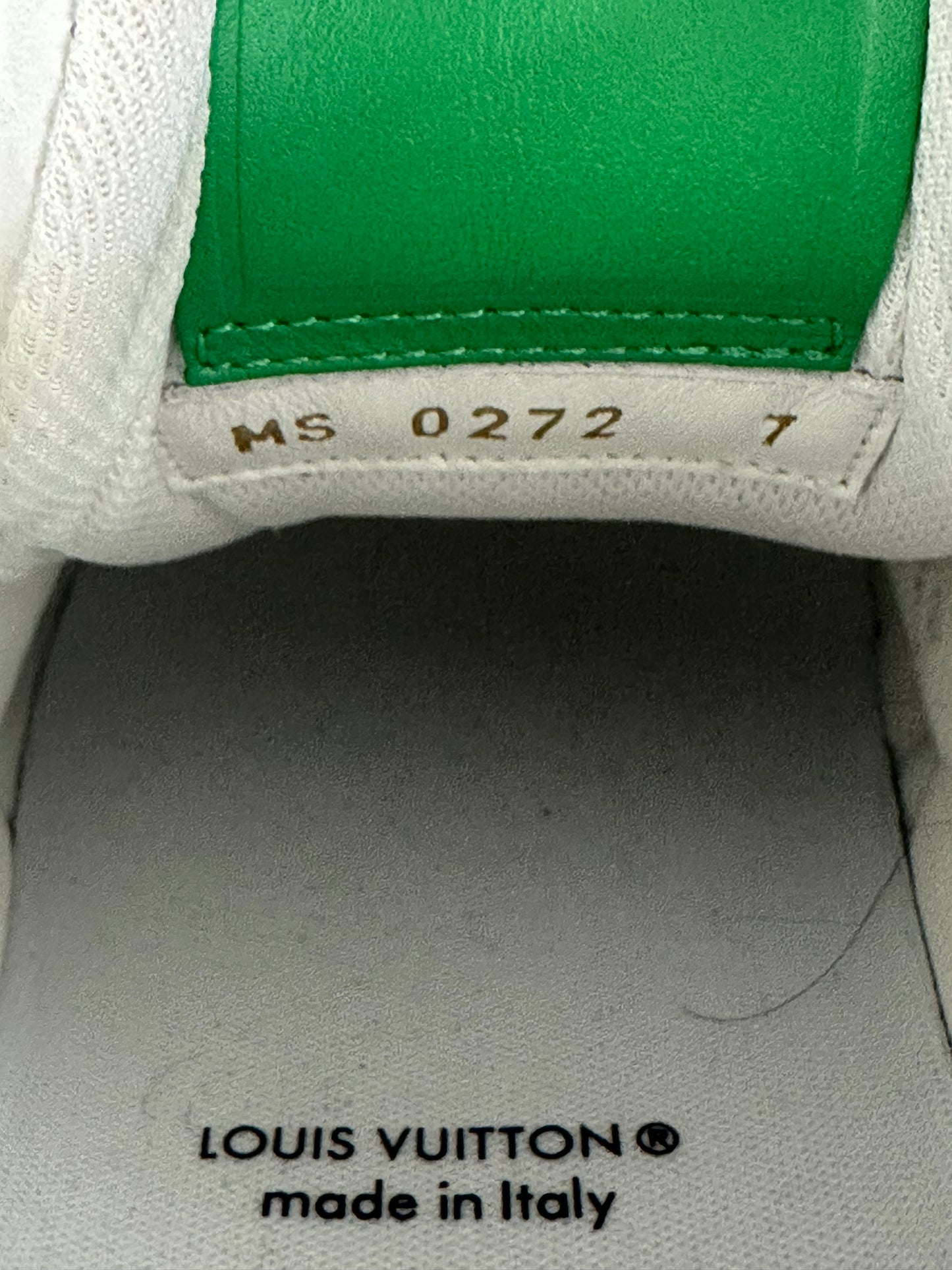 Louis Vuitton Green & White Monogram Trainers