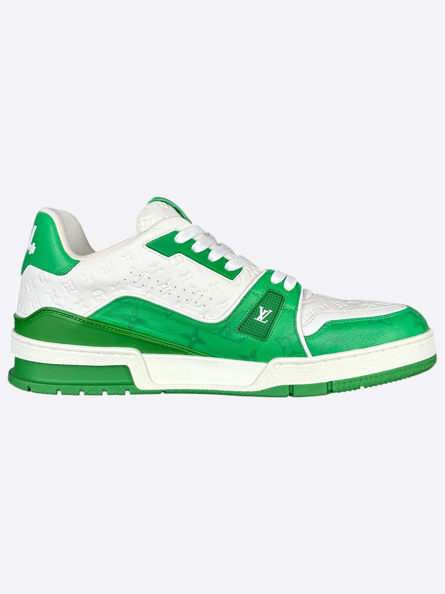 Louis Vuitton Green & White Monogram Trainers