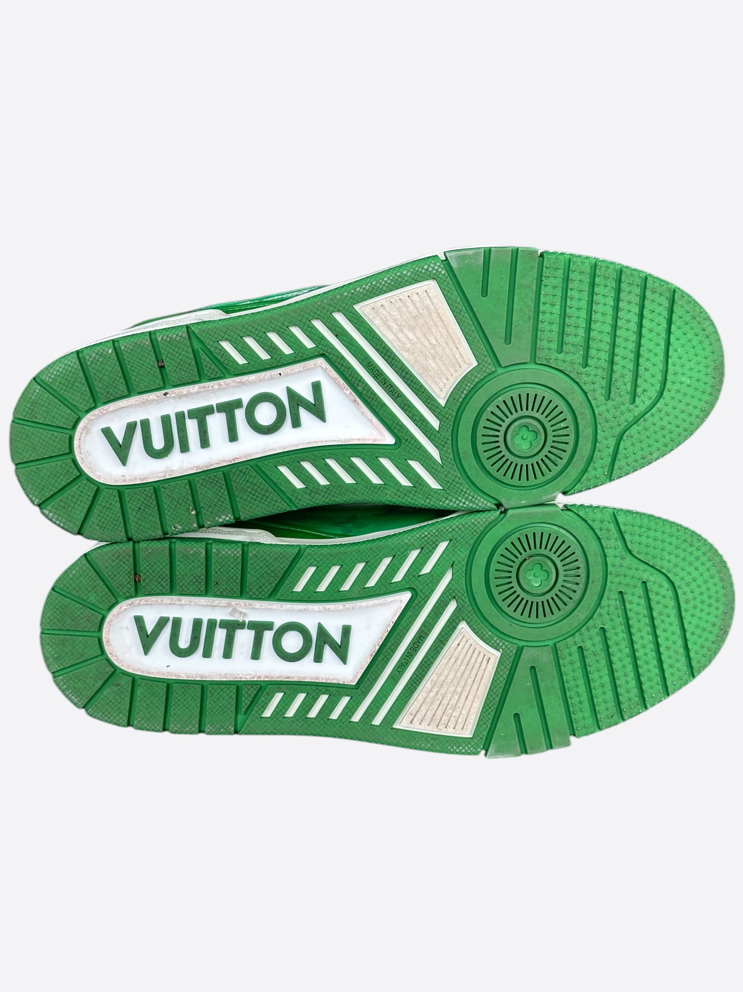 Louis Vuitton Green & White Monogram Trainers