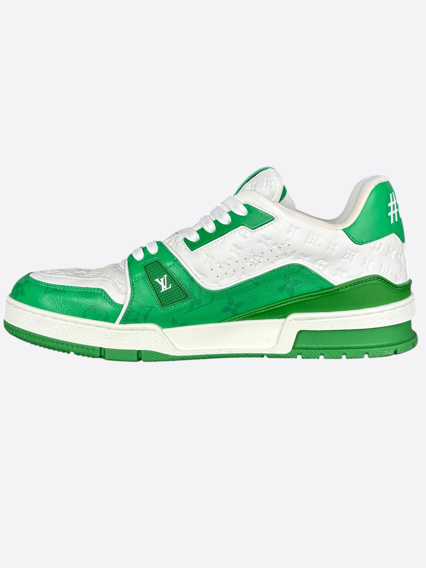 Louis Vuitton Green & White Monogram Trainers