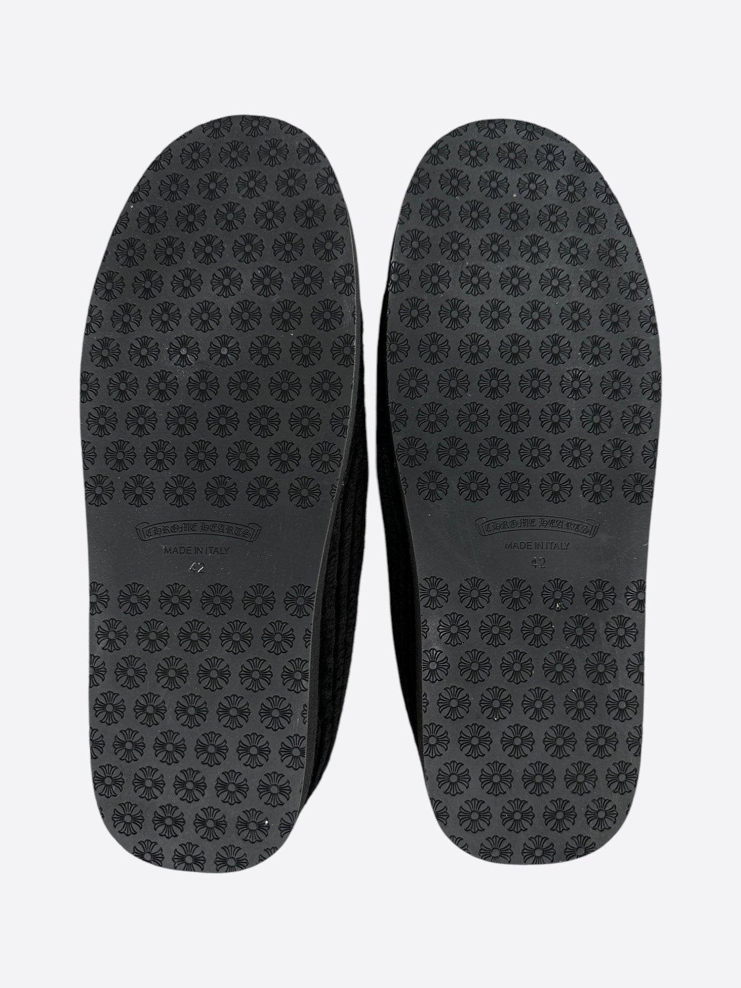 Chrome Hearts Black Corduroy Dagger Slippers