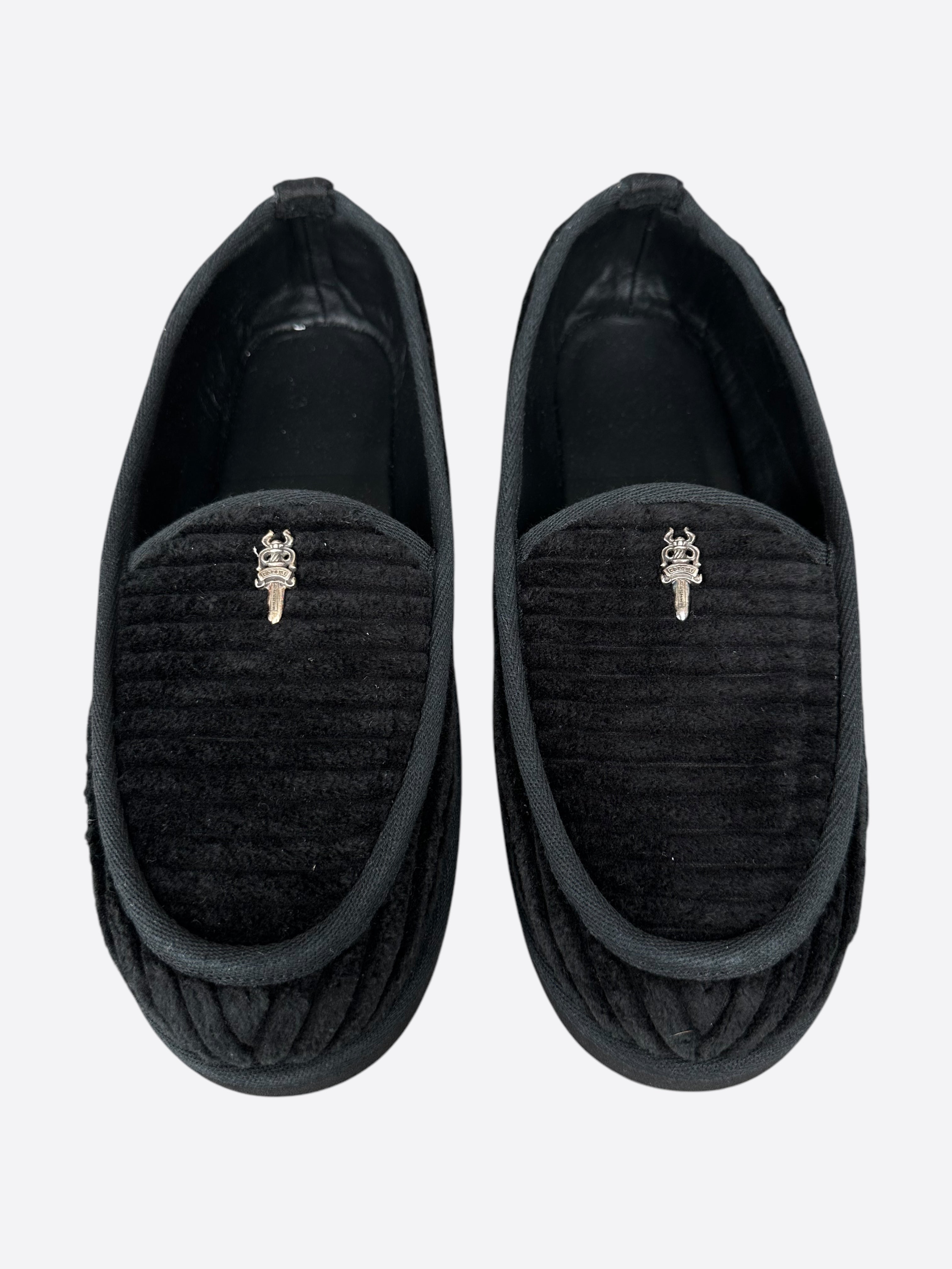 ★クロムハーツ★Heavy Cord Dagger House Slippers Black Chrome Hearts Black Corduroy Dagger Slippers – Savonches
