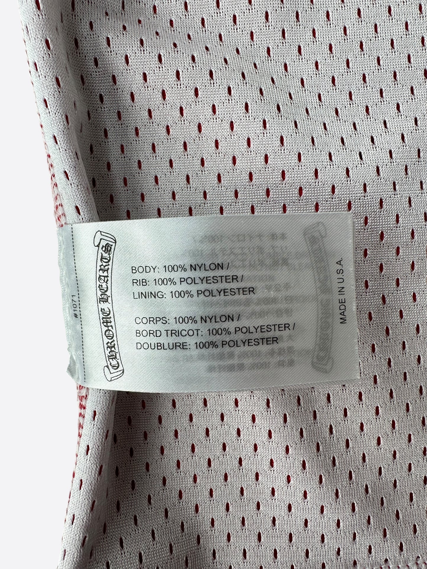 Chrome Hearts Matty Boy Red & White Team Form Reversible Mesh Jersey