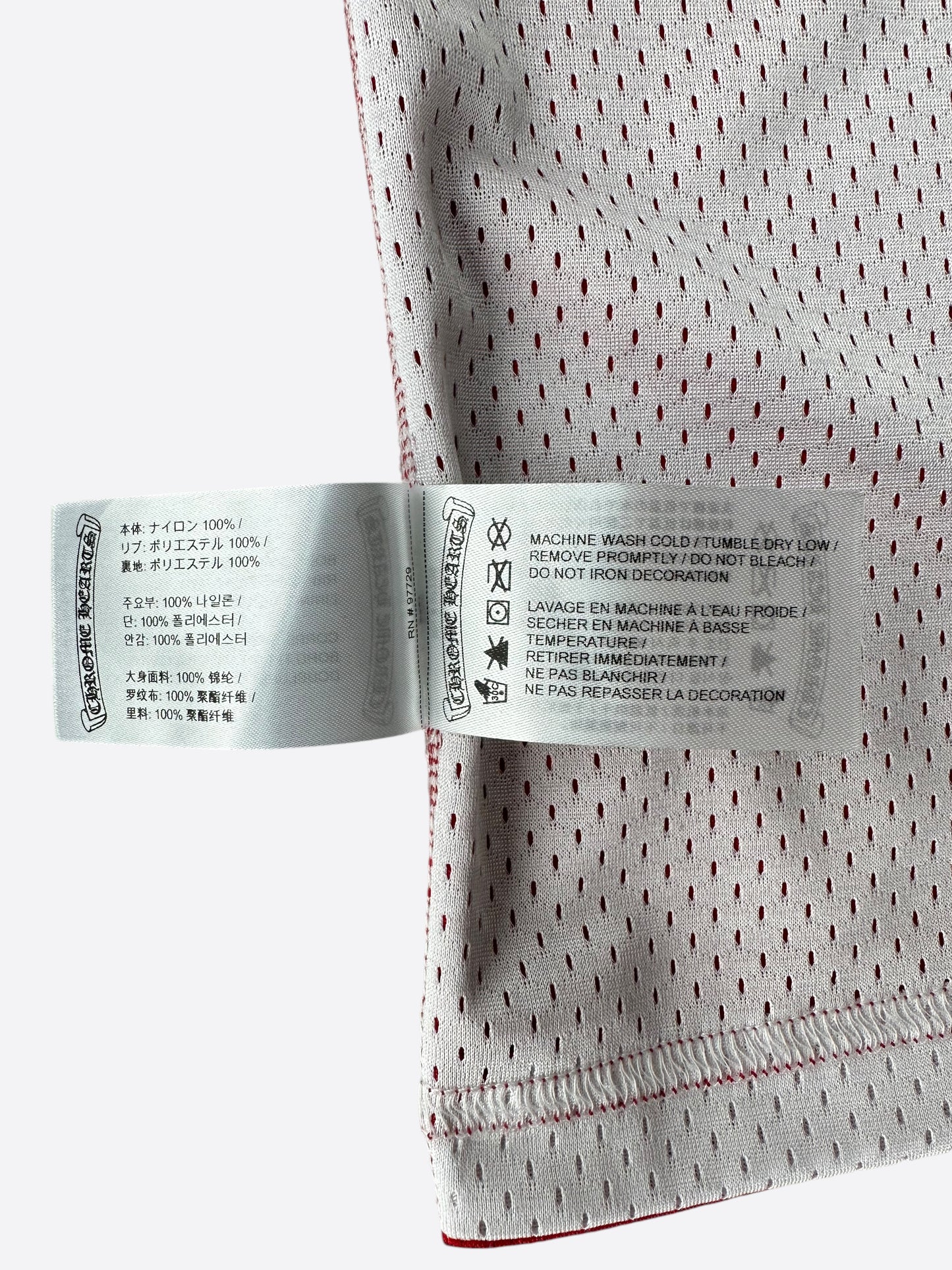 Chrome Hearts Matty Boy Red & White Team Form Reversible Mesh Jersey