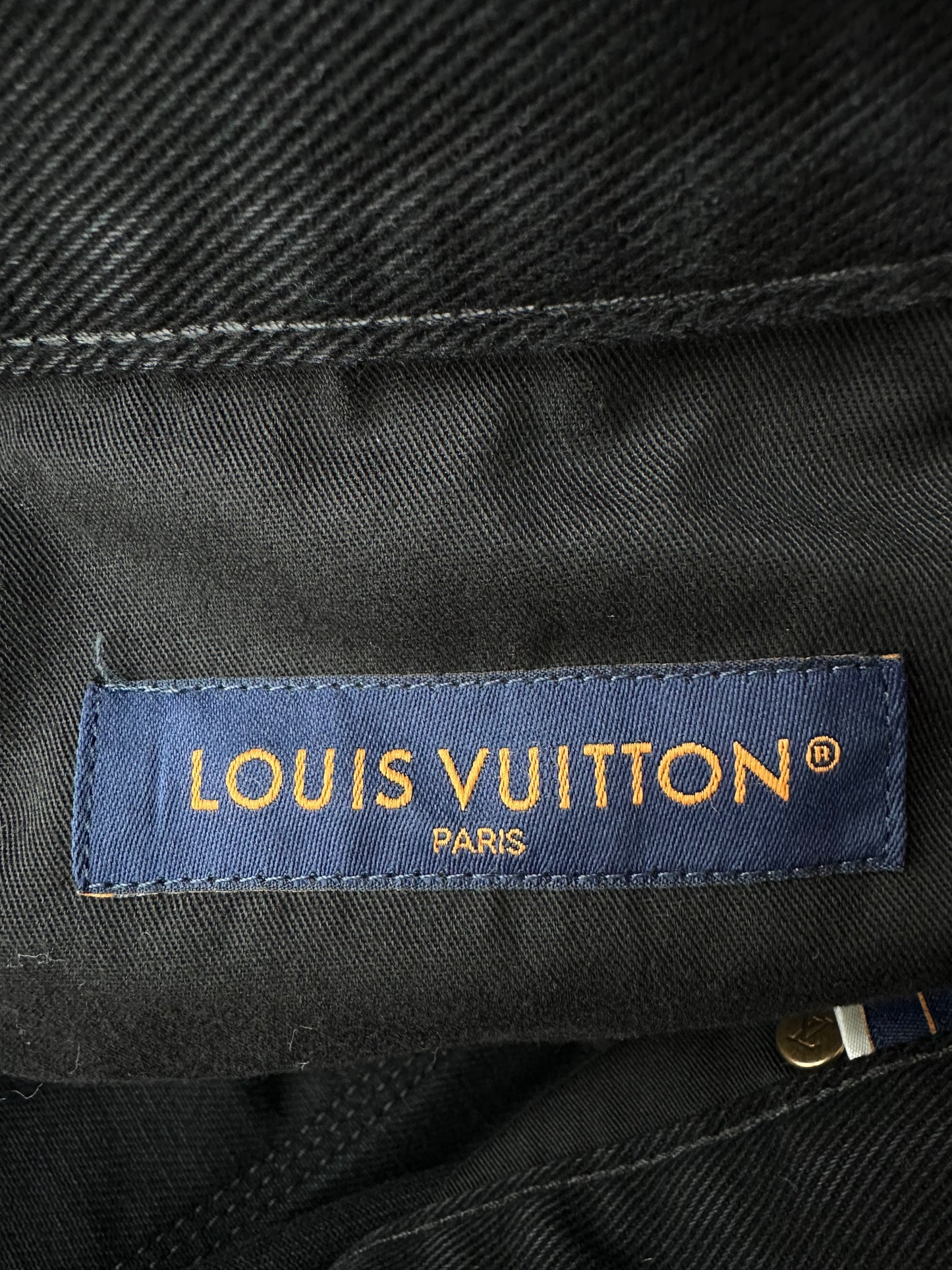 Louis Vuitton Washed Black Monogram Carpenter Shorts