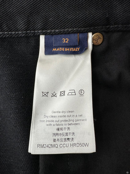 Louis Vuitton Washed Black Monogram Carpenter Shorts