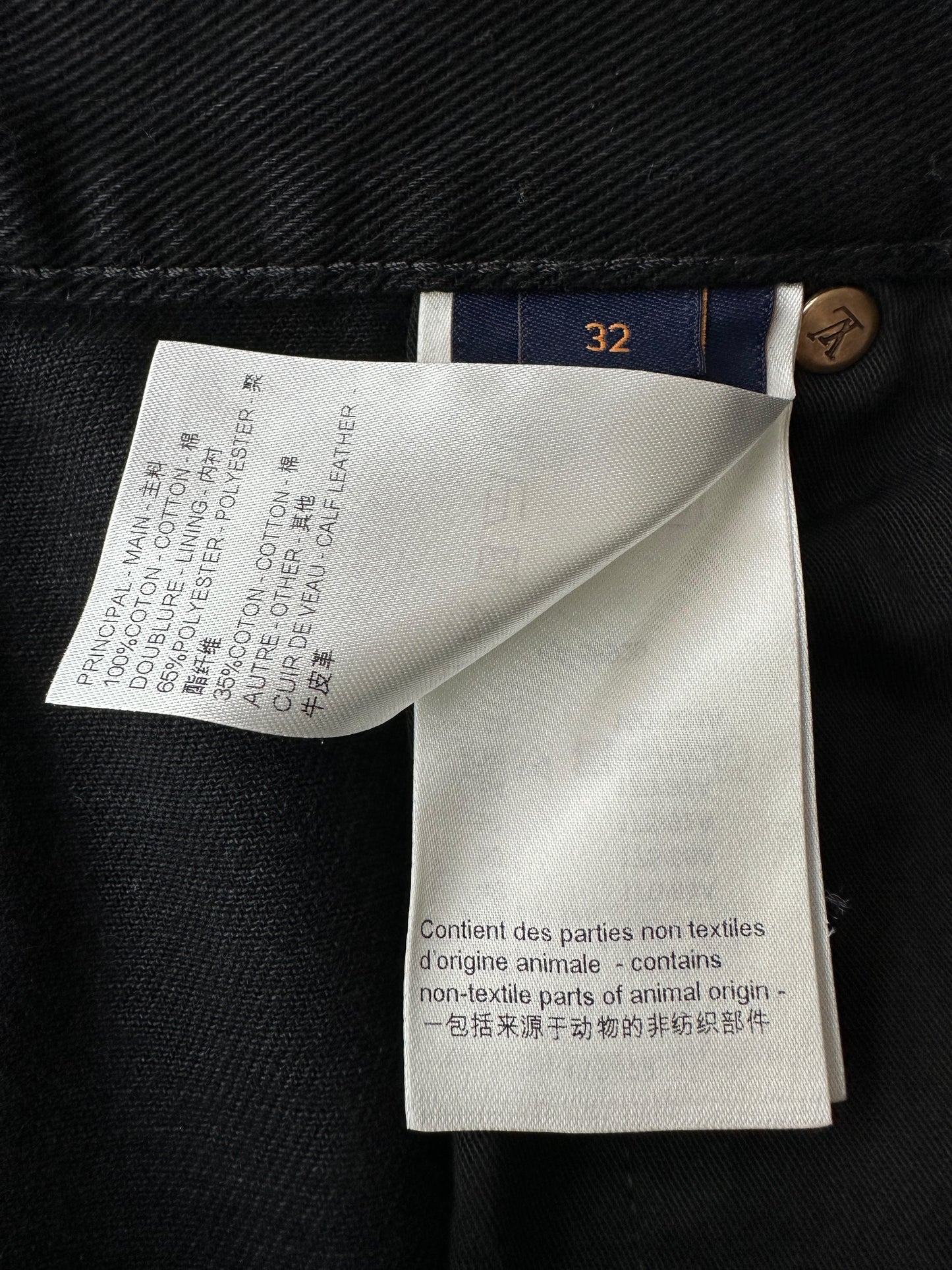 Louis Vuitton Washed Black Monogram Carpenter Shorts