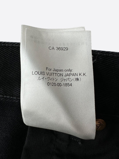 Louis Vuitton Washed Black Monogram Carpenter Shorts