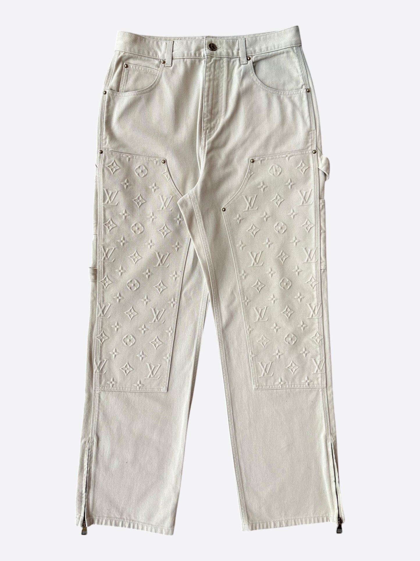 Louis Vuitton Beige Monogram Carpenter Pants