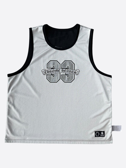 Chrome Hearts Grey & White Logo Reversible Mesh Jersey