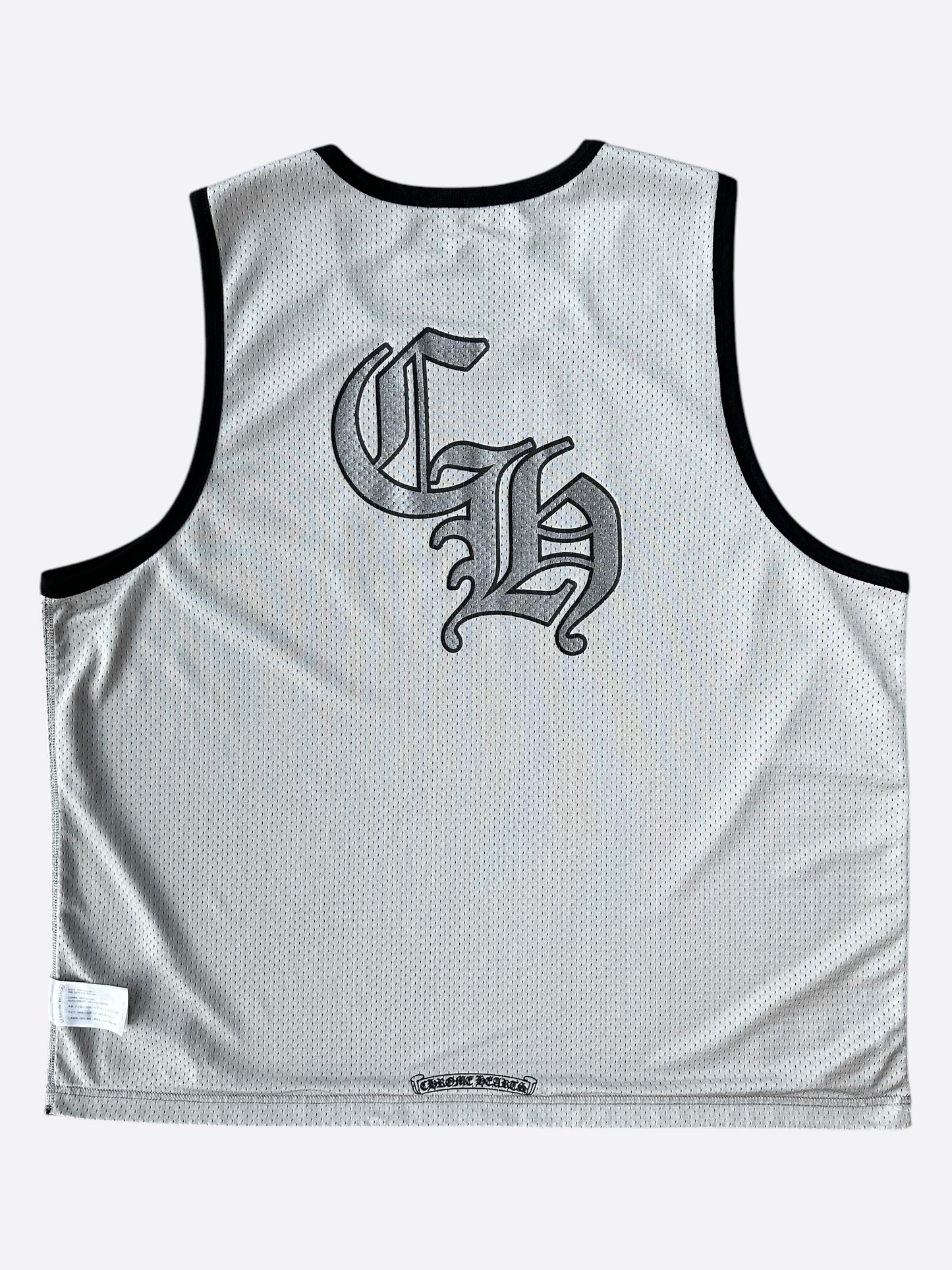 Chrome Hearts Grey & White Logo Reversible Mesh Jersey