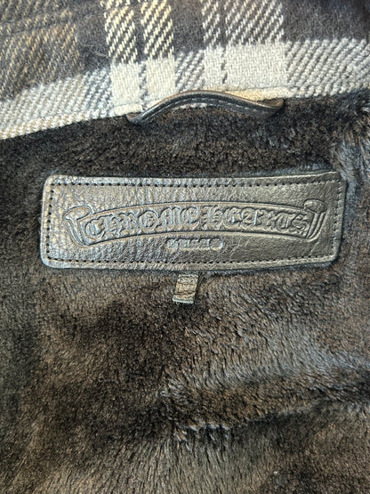 Chrome Hearts Brown & White Plaid Sherpa Jacket