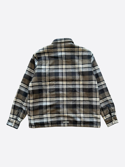 Chrome Hearts Brown & White Plaid Sherpa Jacket