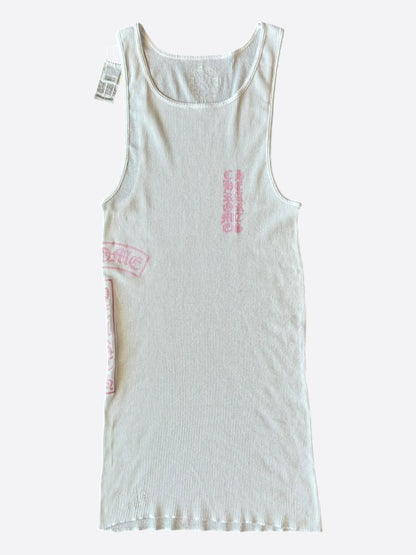 Chrome Hearts White & Pink T-Bar Logo Tank Top