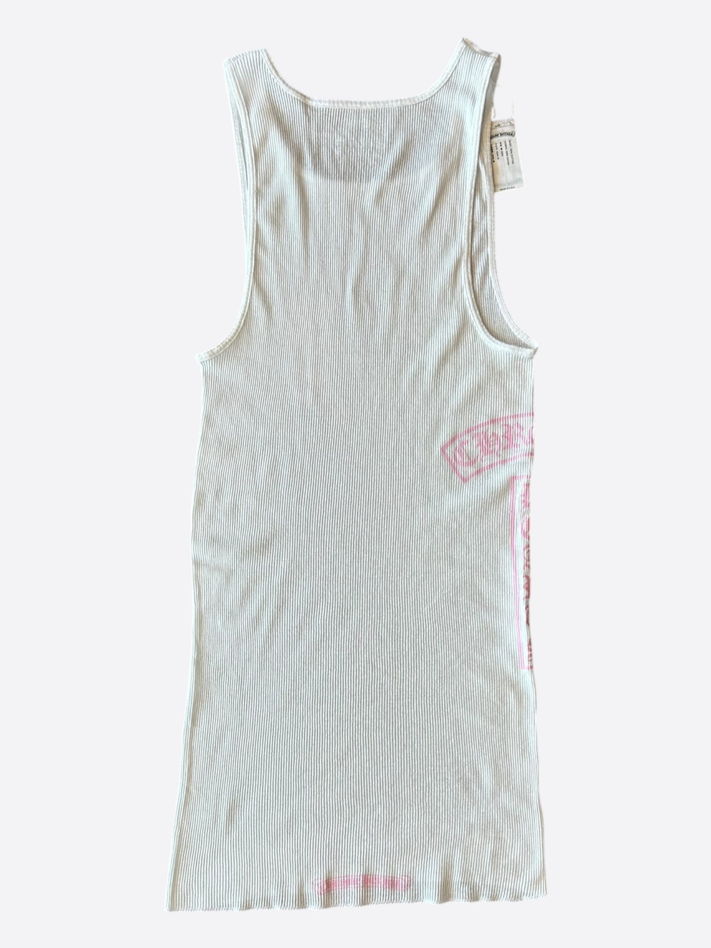 Chrome Hearts White & Pink T-Bar Logo Tank Top