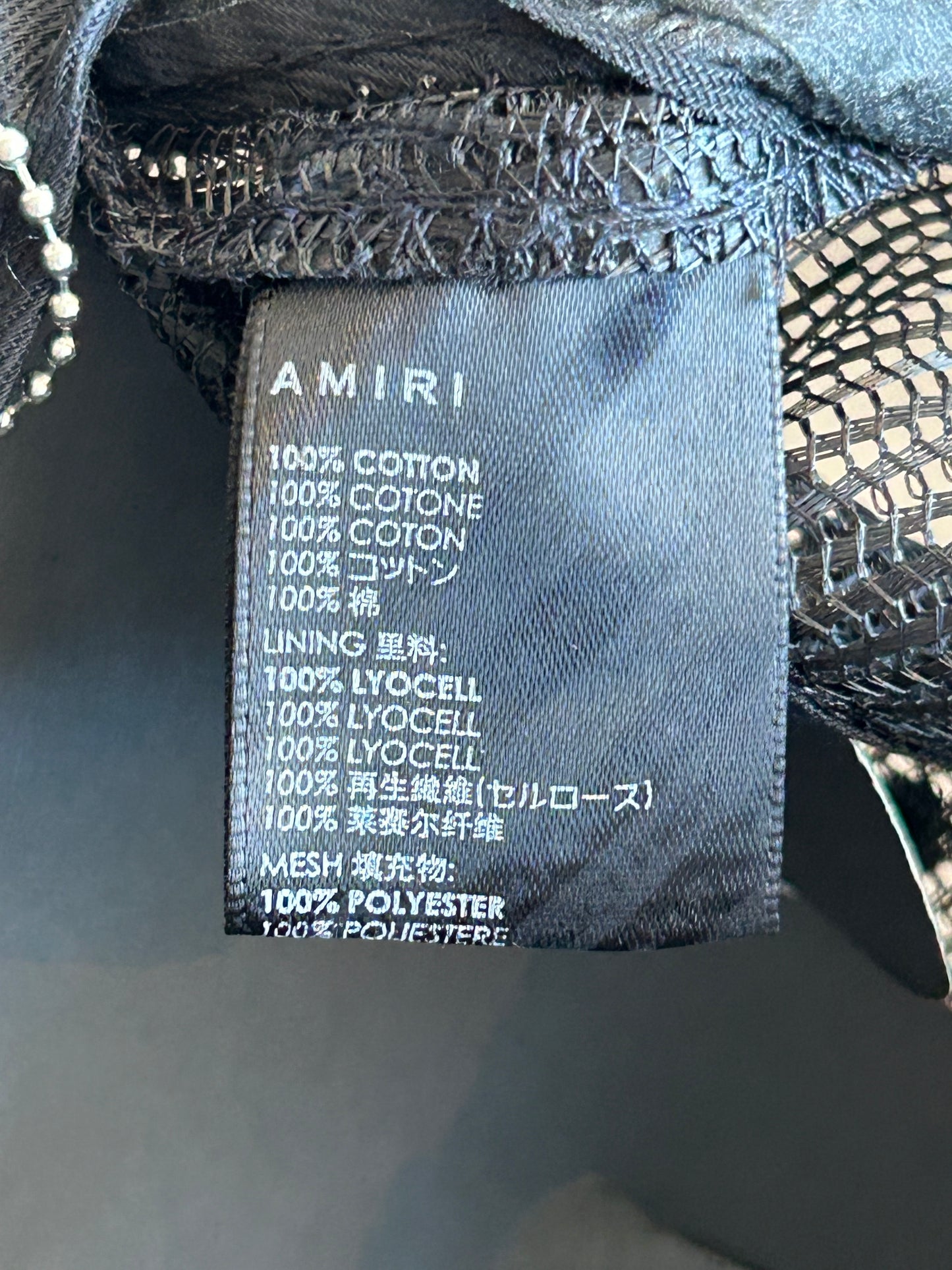 Amiri Black & Blue Logo Trucker Hat