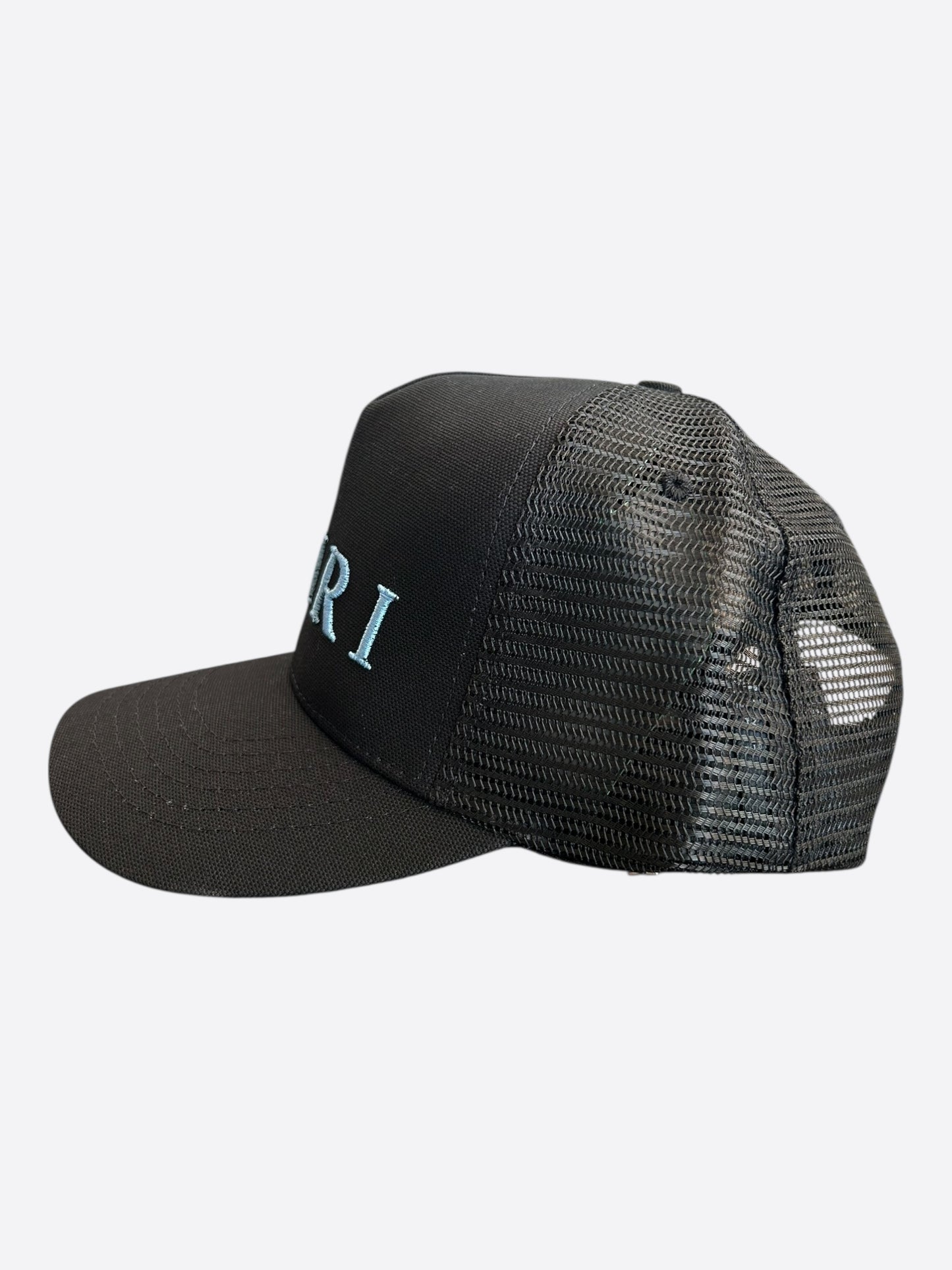 Amiri Black & Blue Logo Trucker Hat