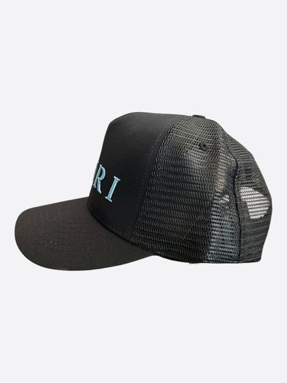 Amiri Black & Blue Logo Trucker Hat