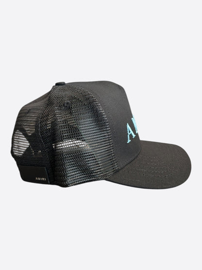 Amiri Black & Blue Logo Trucker Hat