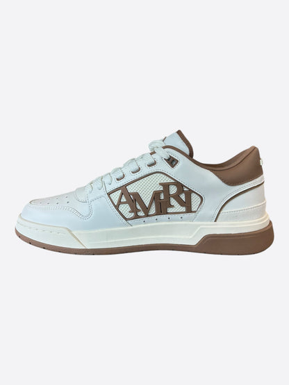 Amiri White & Brown Classic Logo Low Top Sneakers