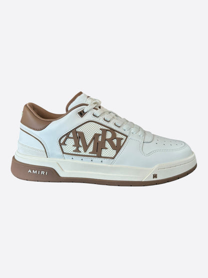 Amiri White & Brown Classic Logo Low Top Sneakers