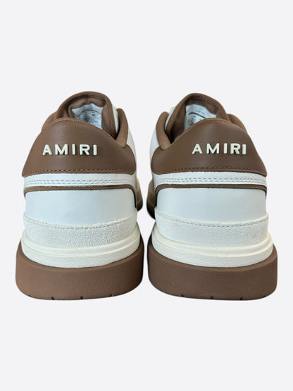 Amiri White & Brown Classic Logo Low Top Sneakers