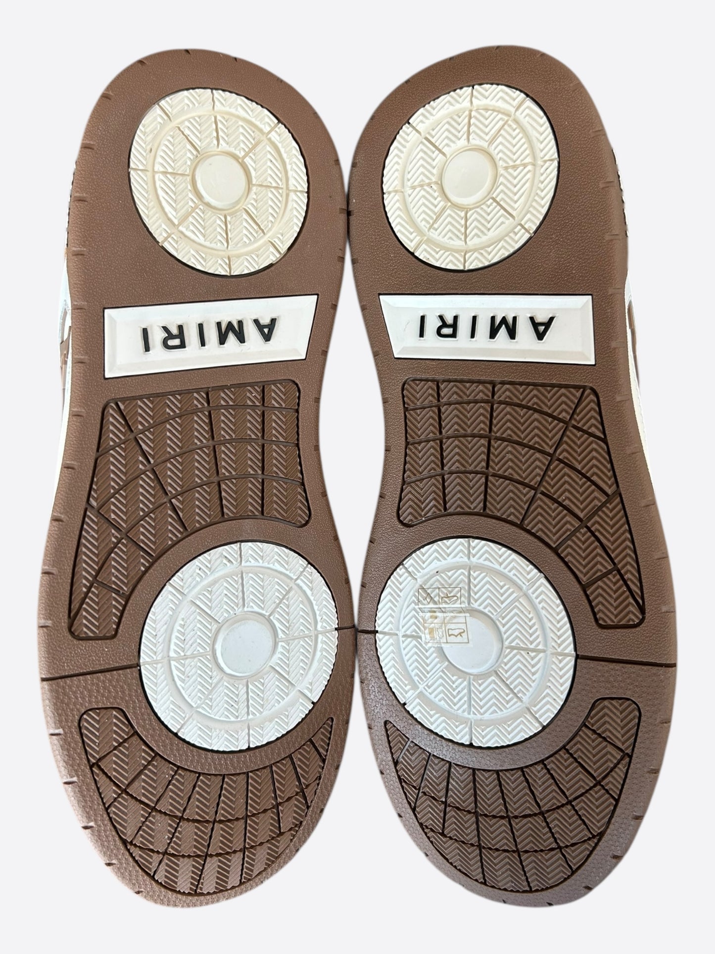 Amiri White & Brown Classic Logo Low Top Sneakers