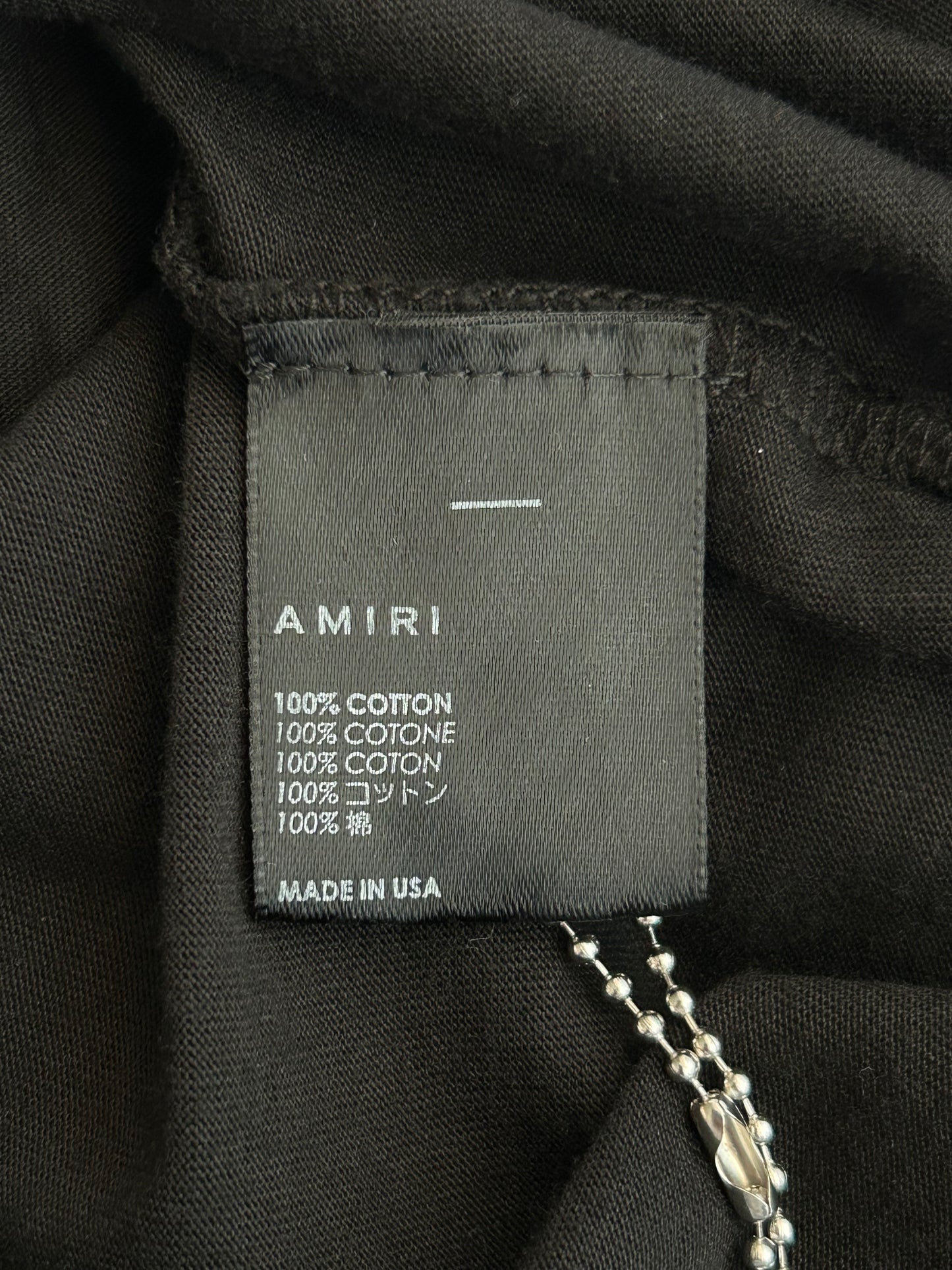 Amiri Black & Chrome Staggered Logo T-Shirt