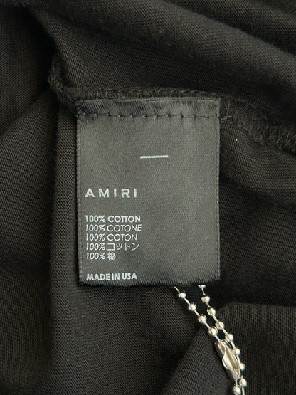 Amiri Black & Chrome Staggered Logo T-Shirt