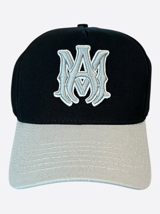 Amiri Black & Grey MA Logo Trucker Hat