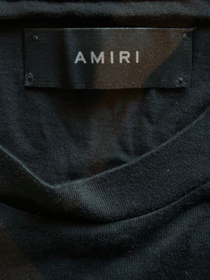 Amiri Black & Chrome Staggered Logo T-Shirt