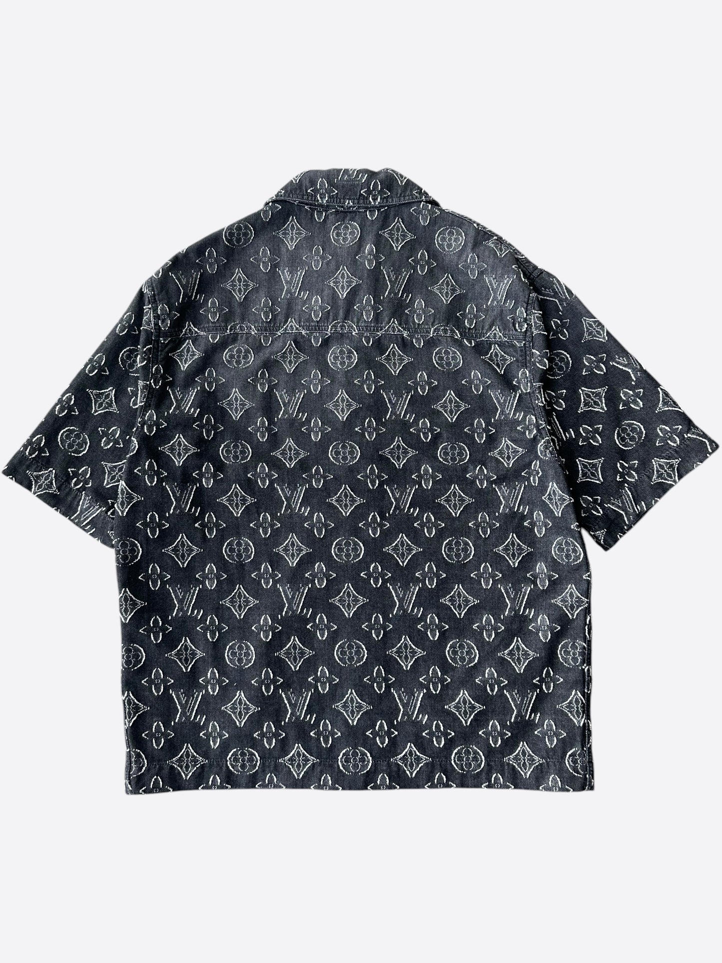 Louis Vuitton Washed Black & White Monogram Button Up Shirt