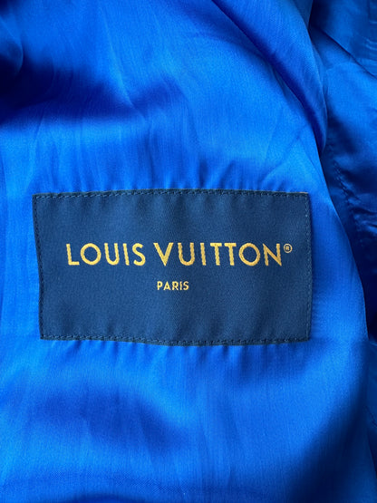 Louis Vuitton Blue & Grey Leather Varsity Jacket