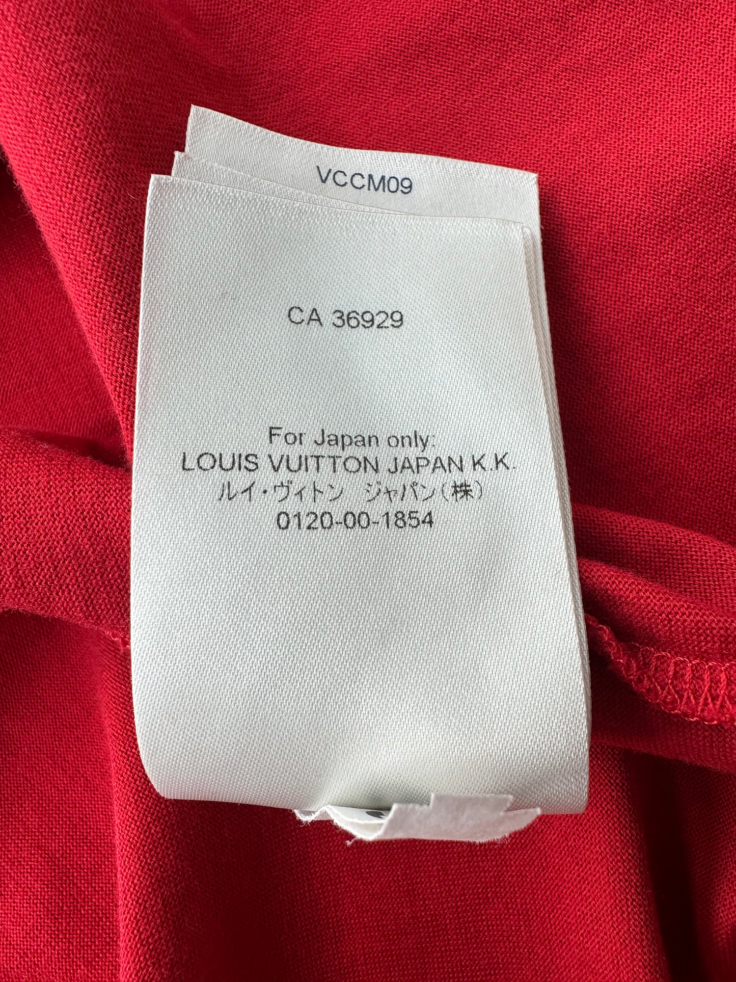 Louis Vuitton Red Mini Embroidered Logo Classic T-Shirt