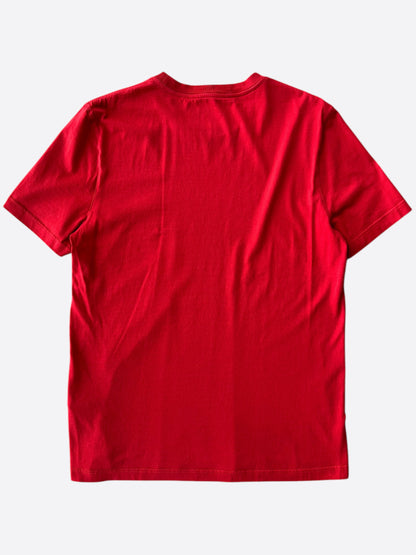 Louis Vuitton Red Mini Embroidered Logo Classic T-Shirt