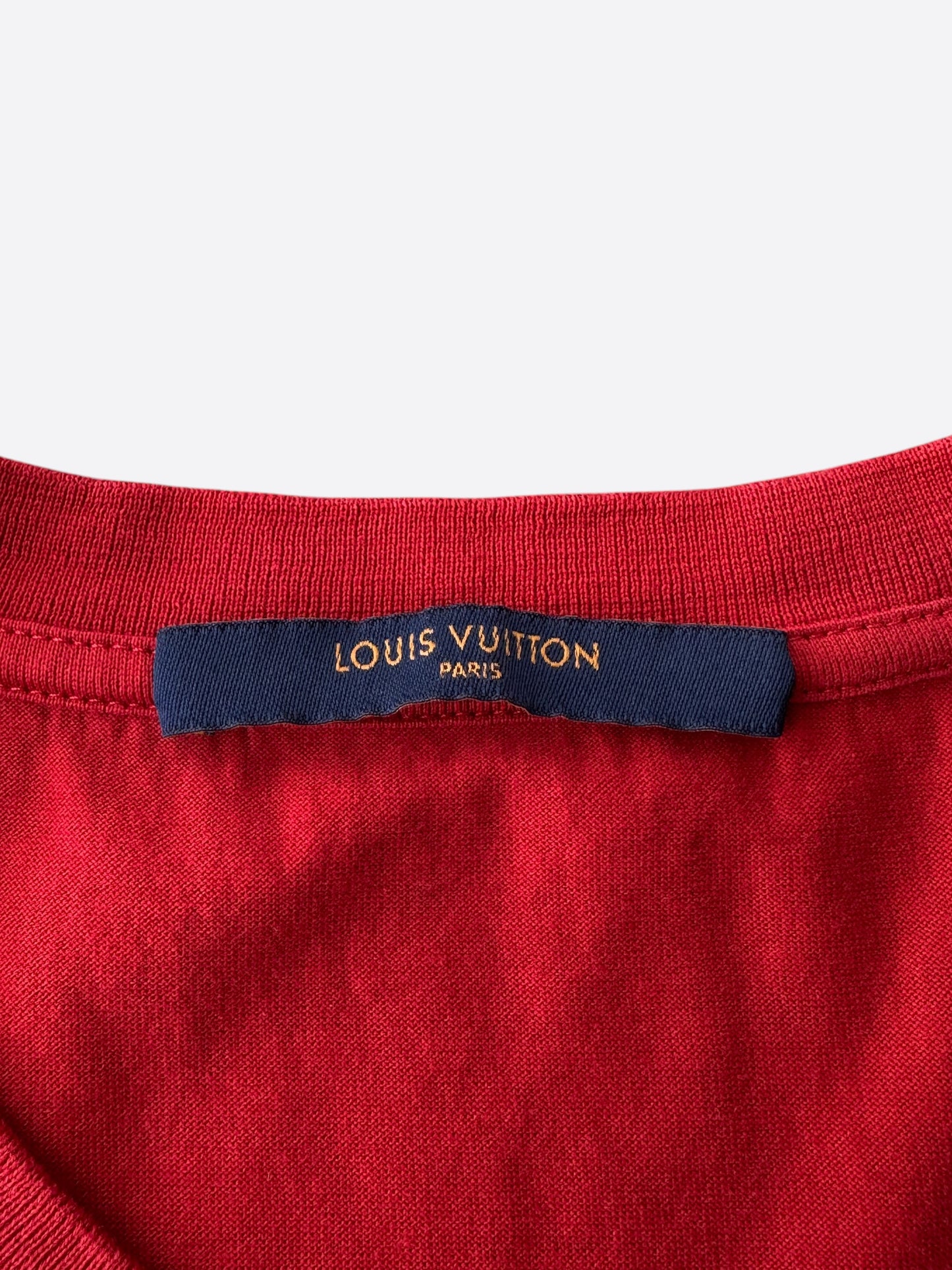 Louis Vuitton Red Mini Embroidered Logo Classic T-Shirt