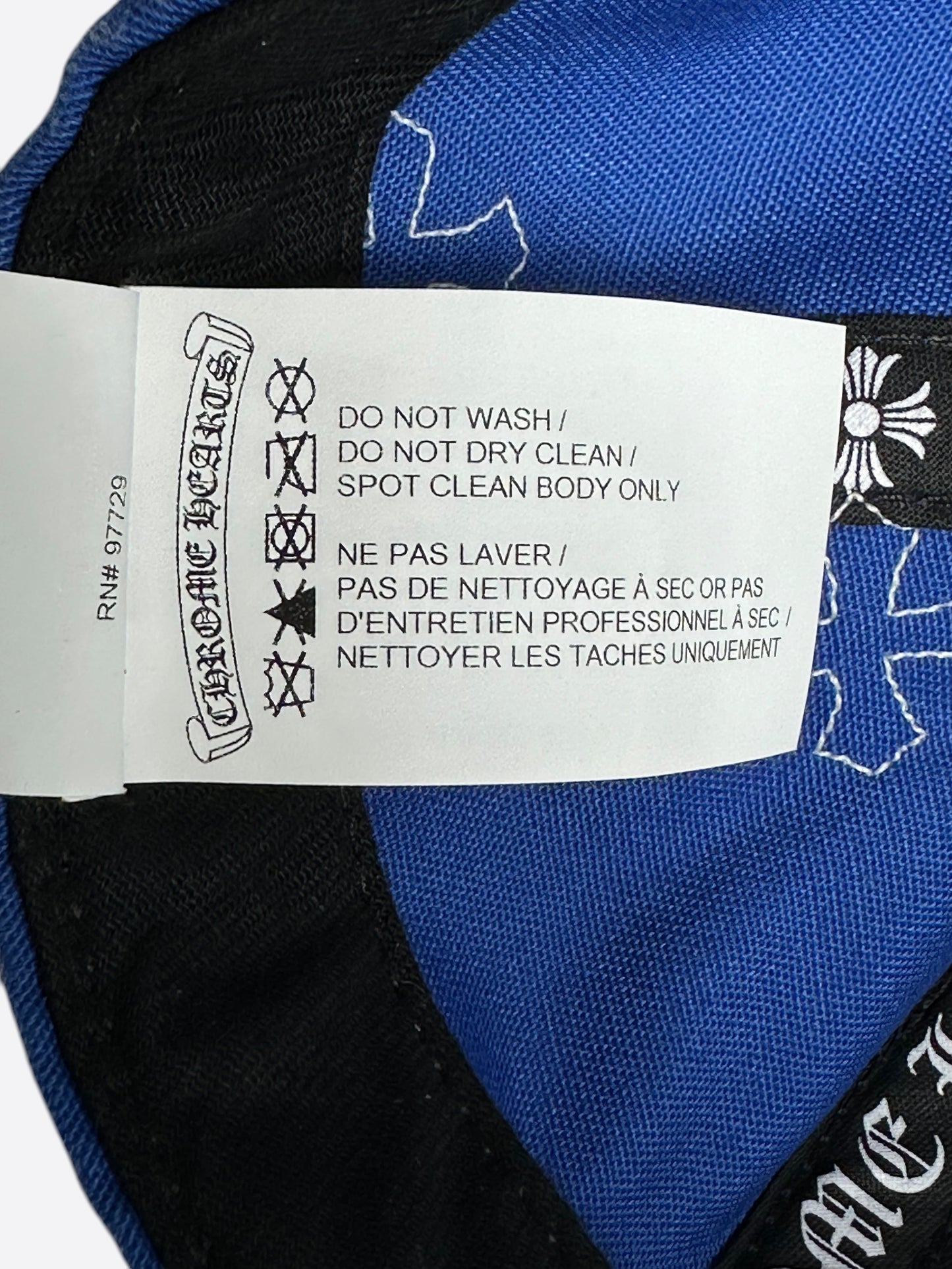 Chrome Hearts Blue & White Cross Patch Hat