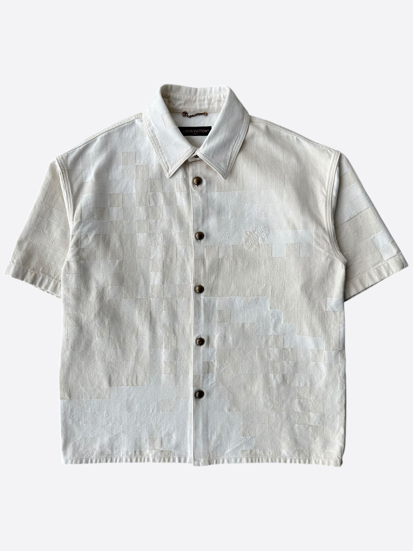 Louis Vuitton Beige Damoflage Button Up Shirt