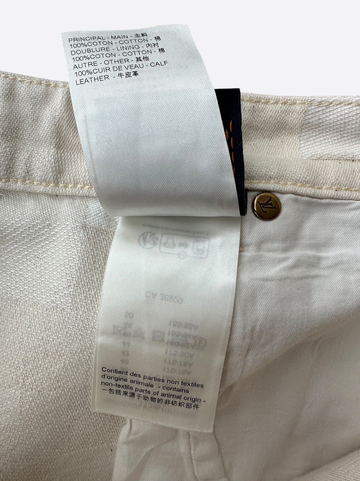 Louis Vuitton Beige Damoflage Straight Jeans