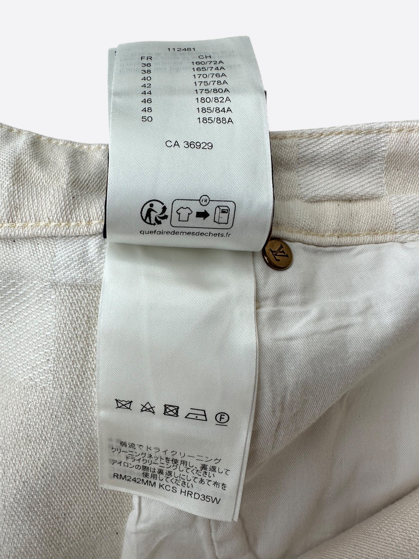 Louis Vuitton Beige Damoflage Straight Jeans