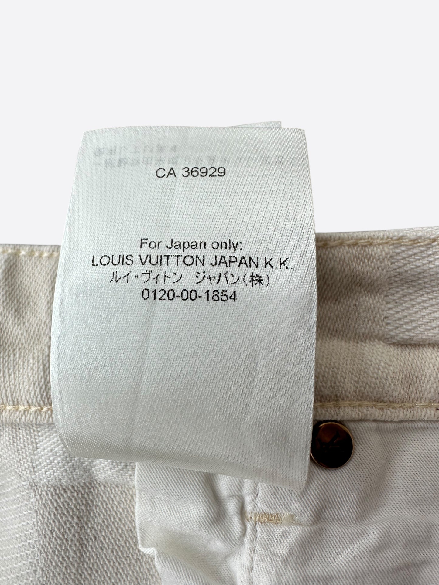 Louis Vuitton Beige Damoflage Straight Jeans